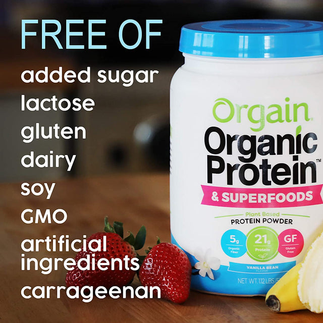 Orgain Organic Plant Based Protein Powder Bundle - Unsweetened, Vanilla Bean, and Superfoods (2 Products)