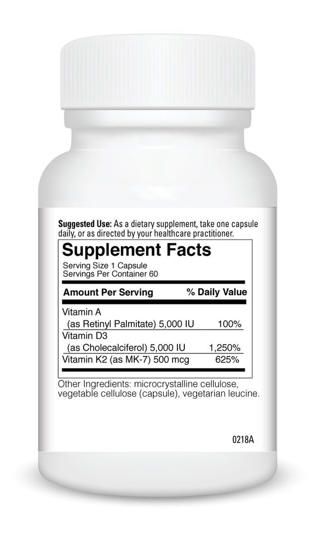 Naturegenx Bone Health 5000 IU ADK Supplement with Vitamin a Vitamin D3 + Vitamin K2 as MK7, 60 Count