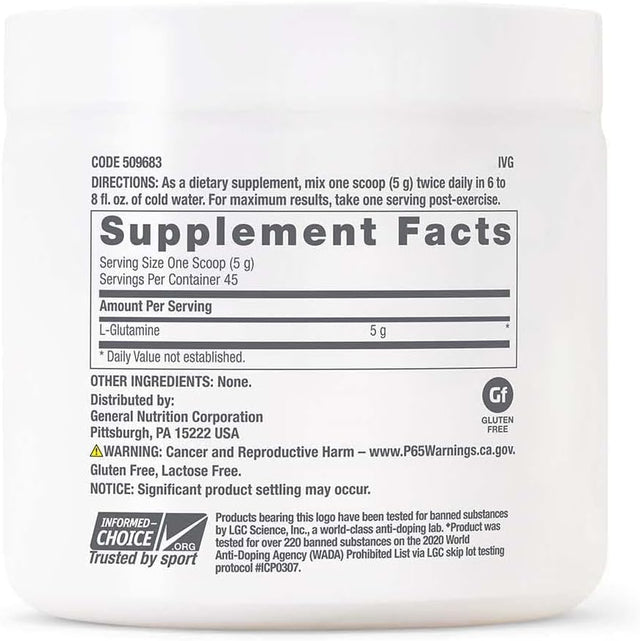 GNC Pro Performance L-Glutamine 5000Mg - Unflavored - 7.94 Oz.