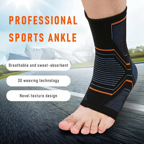 Ankle Compression Sleeve, Arch and Ankle Support for Men and Women (Single Pack), Medical Foot and Ankle Brace for Running, Injury Recovery, Neuropathy, Heel and Achilles Tendinitis Pain Relief