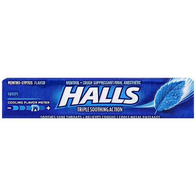 HALLS Mentho-Lyptus Cough Drops, 20 Packs of 9 Drops (180 Total Drops)