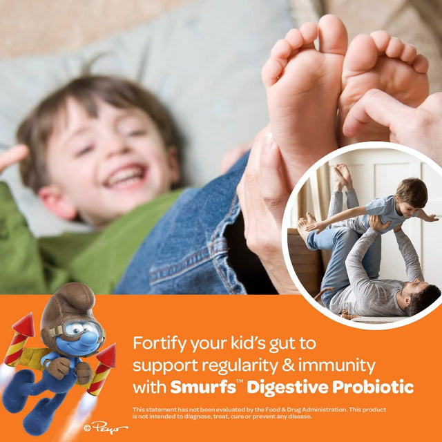 The Smurfs Probiotics for Kids Gummy | Digestive Support & Healthy Gut Unisex Gummies | 40 Ct