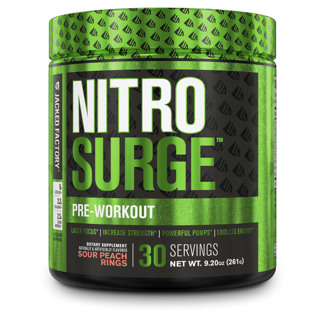 Nitrosurge Pre Workout Powder - 30 Servings, Sour Peach Rings