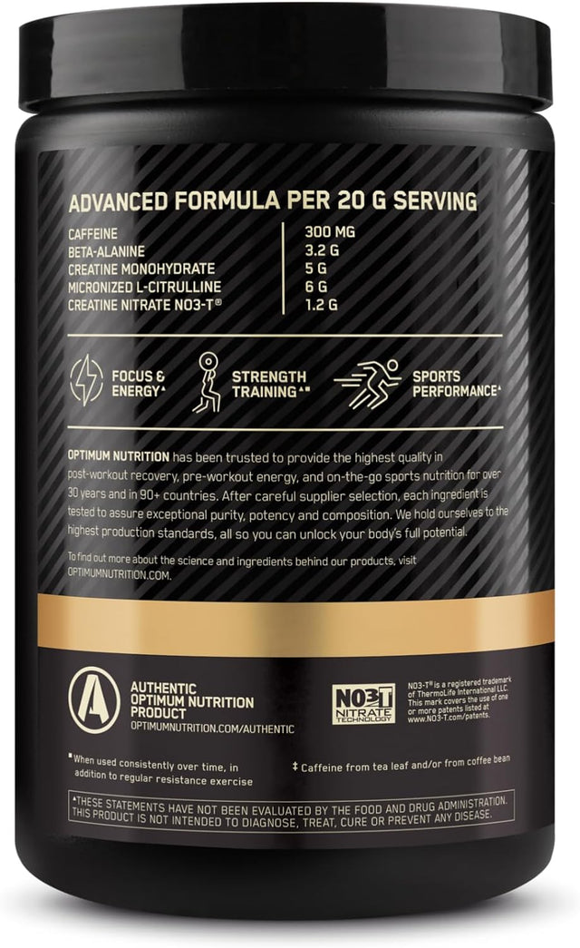 Optimum Nutrition Gold Standard Pre Workout Advanced, with Creatine, Beta-Alanine, Micronized L-Citrulline and Caffeine for Energy, Keto Friendly, Strawberry Mango Daiquiri, 20 Servings