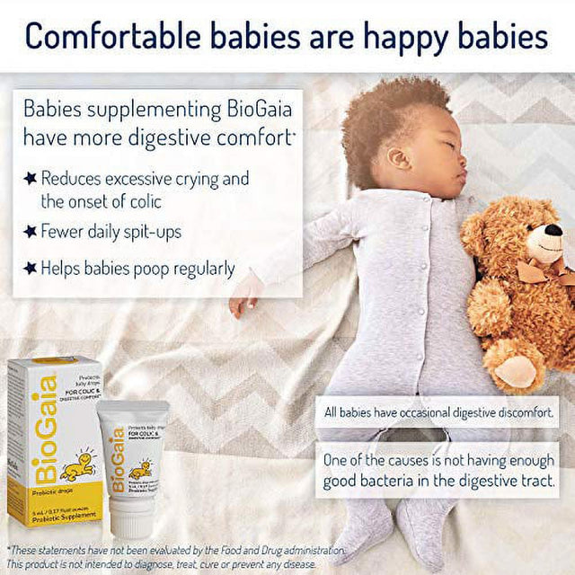 Biogaia Protectis Probiotics Drops for Baby, Infants, Newborn and Kids Colic, Spit-Up, Constipation and Digestive Comfort, 5 ML, 0.17 Oz, 1 Pack