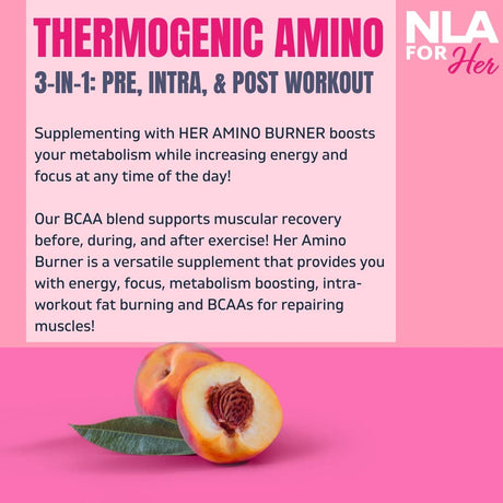 Her Thermogenic Amino Women'S Pre Post & Intra Workout Booster (Georgia Peach,30 Servings) W BCAA Essential Amino Acids, Caffeine, & Electrolytes- Max Your Workouts W Sustained Energy-Vegan,Sugar Free