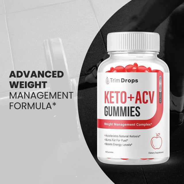 (1 Pack) Trim Drops Keto ACV Gummies - Supplement for Weight Loss - Energy & Focus Boosting Dietary Supplements for Weight Management & Metabolism - Fat Burn - 60 Gummies