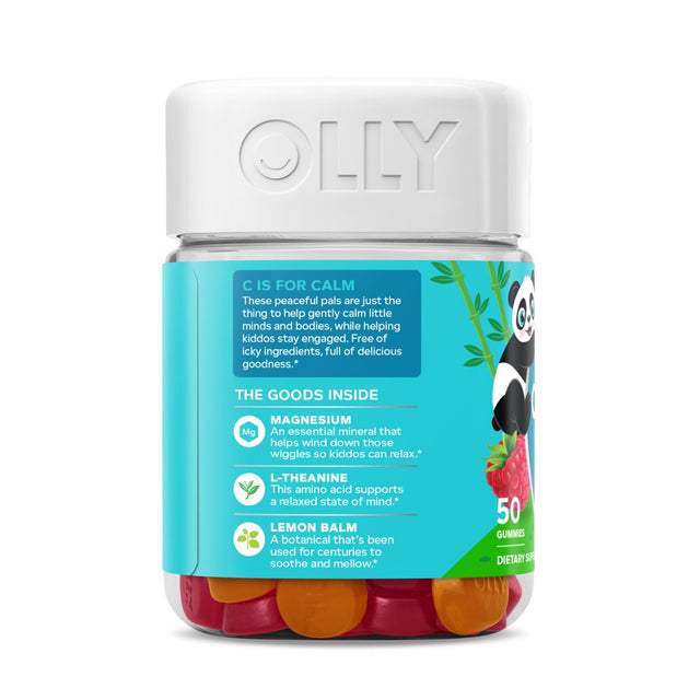 OLLY Kids Chillax Gummy, Calming Supplement, Magnesium, L-Theanine, Sunny Sherbet, 50 Ct