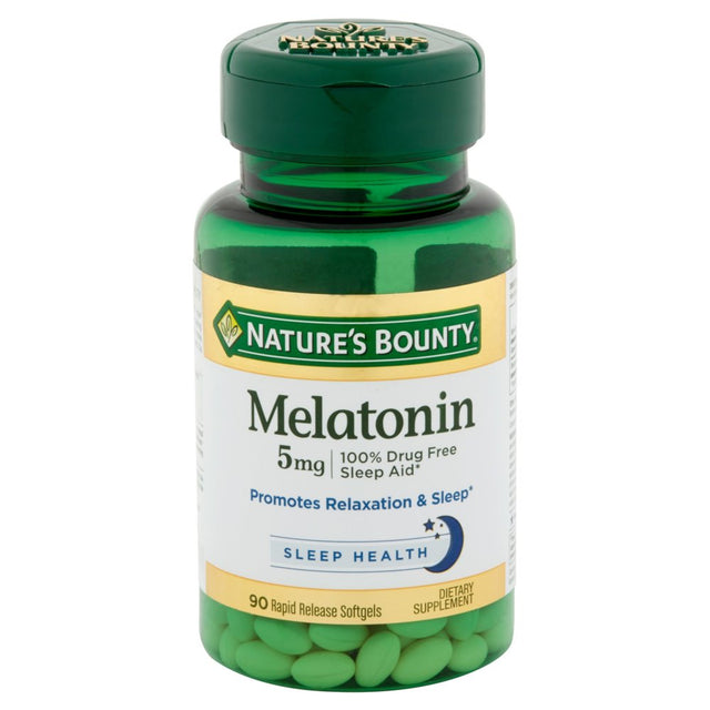 Nature'S Bounty 5Mg Melatonin Treat Relaxation & Sleep Aid, 90Ct, 5-Pack