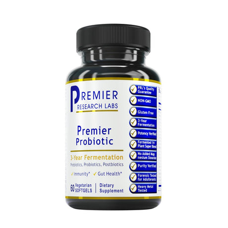 Premier Research Labs Probiotic Caps - Supports Healthy Intestinal & Gastrointestinal Health - Features 12 Different Viable Strains - Gluten Free & Non GMO - 60 Vegetarian Softgels