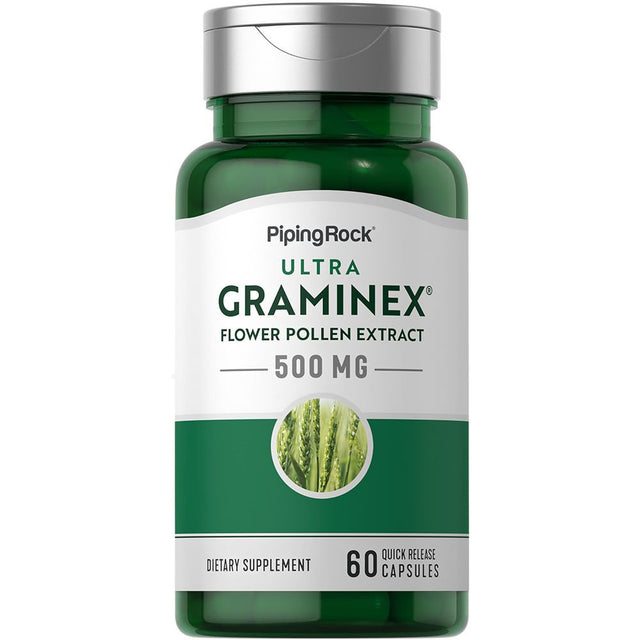 Graminex Flower Pollen Extract 500Mg | 60 Capsules | Non-Gmo, Gluten Free Supplement | by Piping Rock