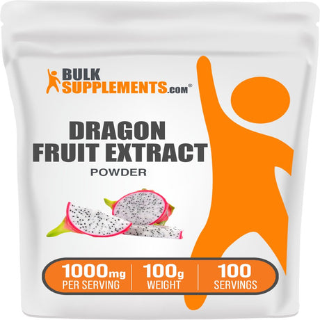 Bulksupplements.Com Dragon Fruit Extract Powder, 1000Mg - Hair, Skin, & Teeth Support (100G - 100 Servings)