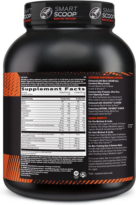 GNC AMP Wheybolic Ripped | Targeted Muscle Building and Workout Support Formula | Pure Whey Protein Powder Isolate with BCAA | Gluten Free | 22 Servings | Chocolate Peanut Butter