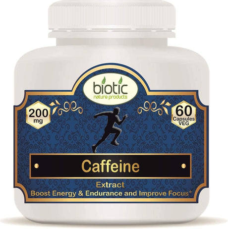 Biotic Natural Caffeine 200Mg Supports Energy Endurance & Focus - 60 Veg Capsules