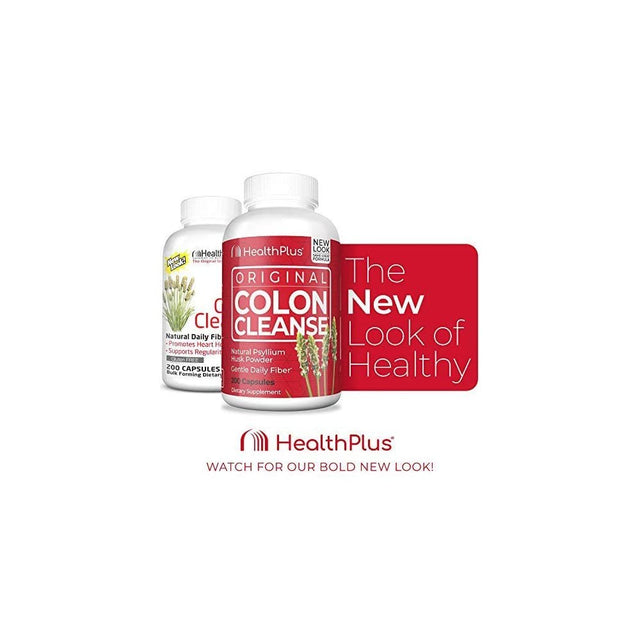 Health plus Original Colon Cleanser Natural Daily Fiber Gluten Free, 200 Ct, 3 Pack