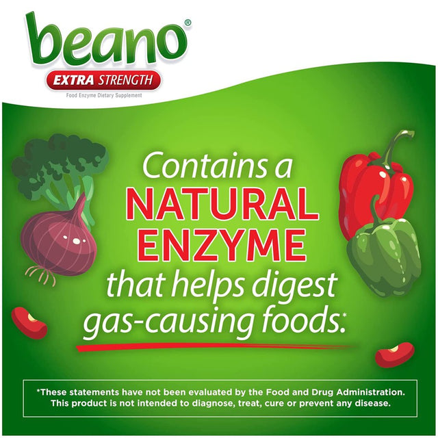 Beano Extra Strength, Gas Prevention & Digestive Enzyme Supplement, 100 Count