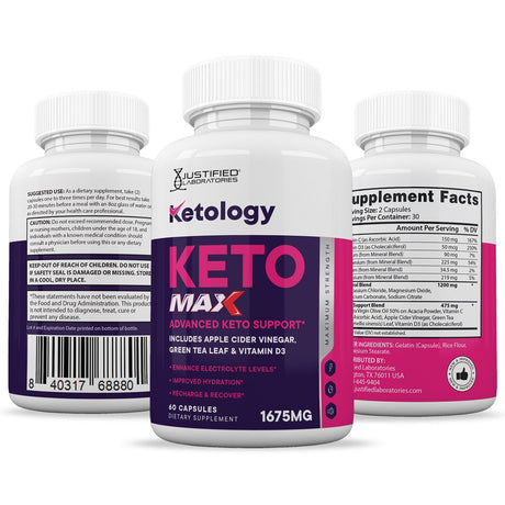 (10 Pack) Ketology Keto ACV MAX Pills 1675Mg Dietary Supplement 600 Capsules