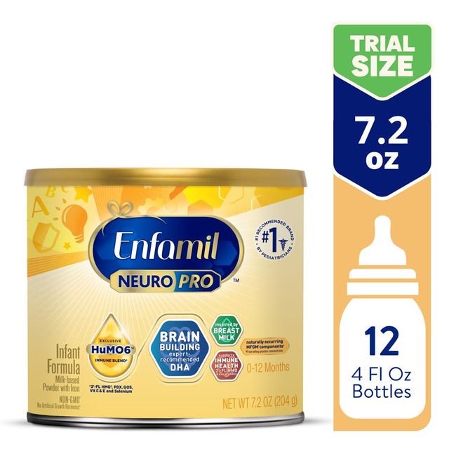 Enfamil Neuropro Baby Formula, Triple Prebiotic Immune Blend with 2'FL HMO & Expert Recommended Omega-3 DHA, Inspired by Breast Milk, Non-Gmo, Sample Can, 7.2 Oz