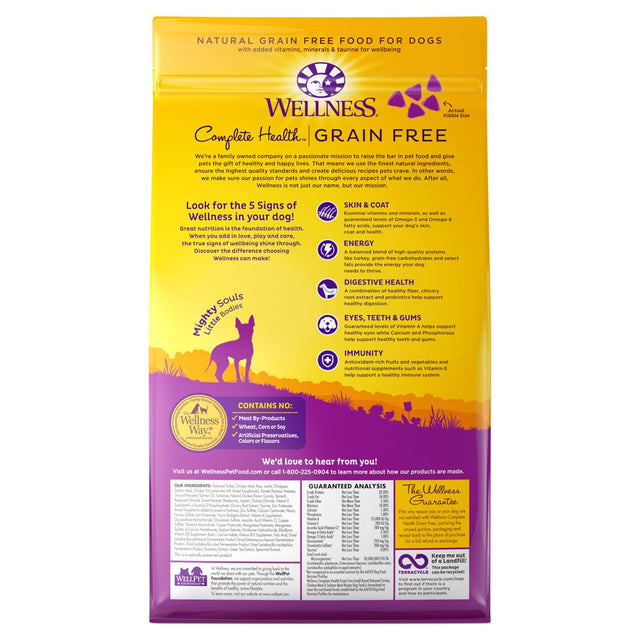 Wellness Complete Health Natural Grain Free Dry Small Breed Dog Food, Turkey, Chicken & Salmon, 4-Pound Bag