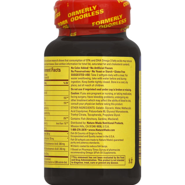 Nature Made Fish Oil Softgels, 1200 Mg, 60 Ct