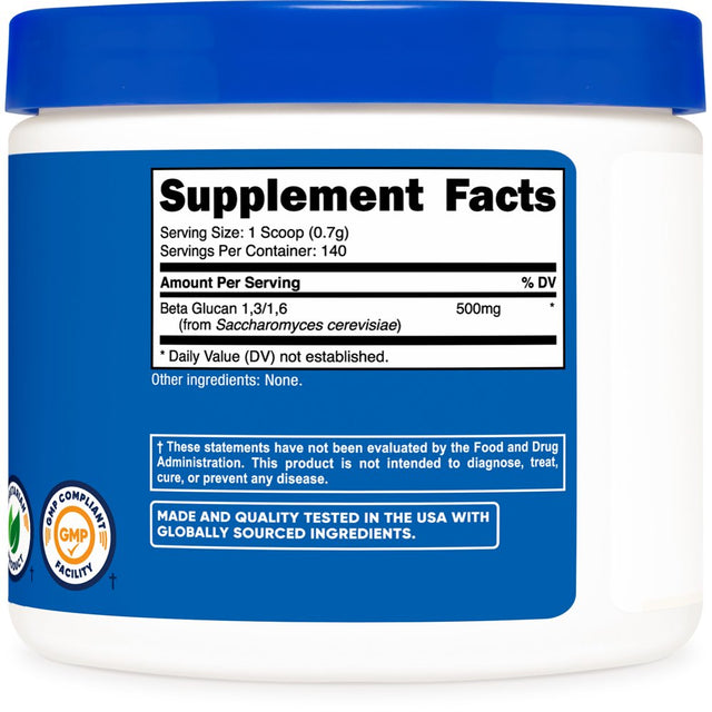 Nutricost Beta Glucan Supplement Powder 100 Grams (140 Servings)