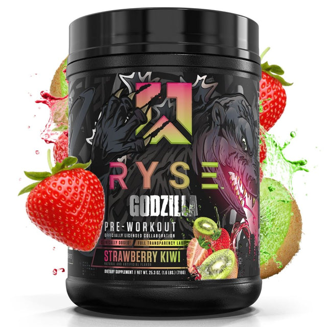 Ryse Noel Deyzel X Godzilla Pre Workout | Intense Pumps, Energy, & Focus | Citrulline & Beta Alanine | 400Mg Total Caffeine | 40 Servings (Strawberry Kiwi)