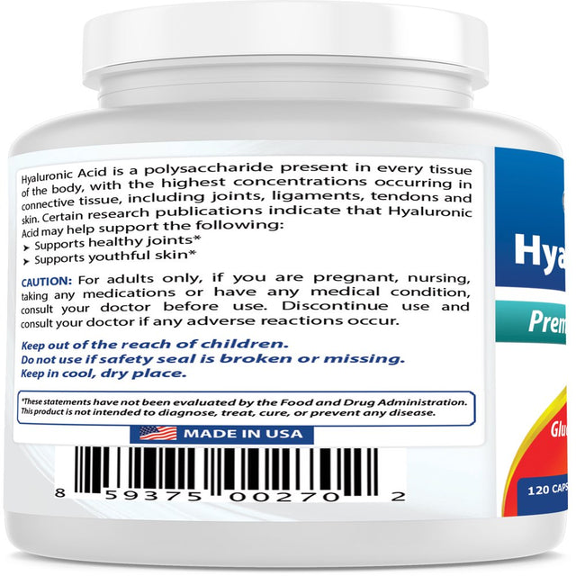 Best Naturals Hyaluronic Acid 100 Mg 120 Capsules | Joint Support