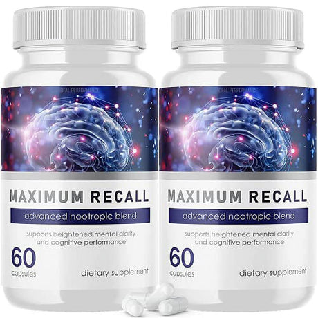 Maximum Recall Pills Brain Supplement Memory Vitamins (2 Pack - 120 Capsules)