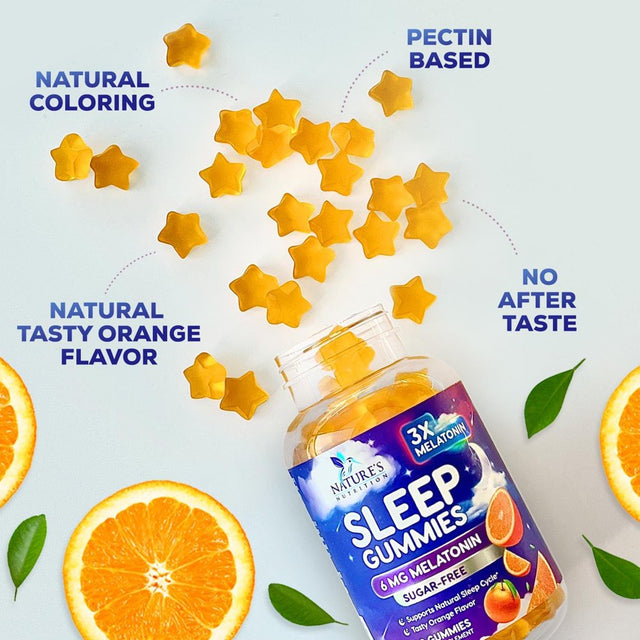 Sleep Melatonin Gummies for Adults Sugar Free - Natural Melatonin Sleep Gummy, Extra Strength Gummy Supplements, Sleep Support Vitamin Supplement, Vegan, Gelatin Free, Non-Gmo, 6Mg, 60 Sleep Gummies