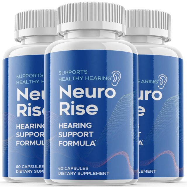 (3 Pack) Neuro Rise - Dietary Supplement for Hearing - Tinnitus Support for Healthy Middle and Inner Ear Structures, Including Cilia, Nerves and Blood Supply - 180 Capsules