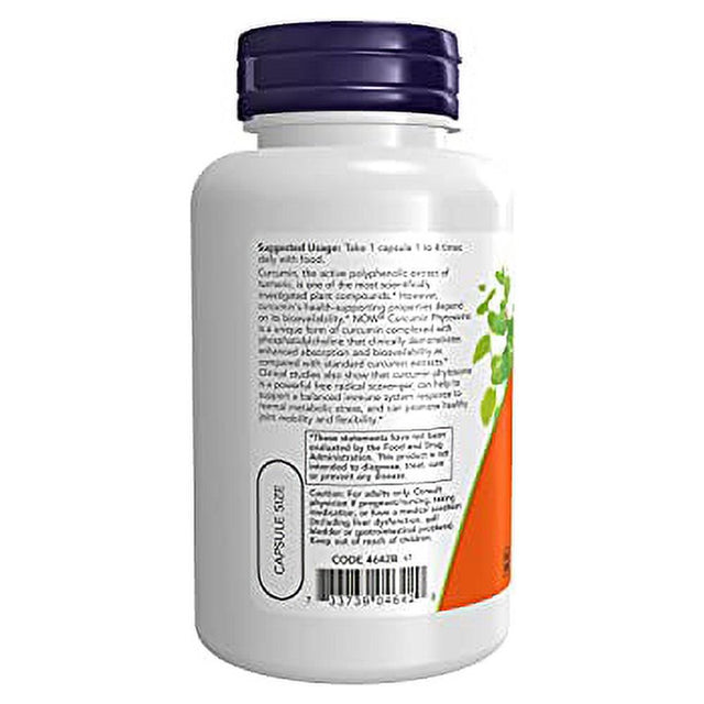 NOW Supplements, Curcumin Phytosome, Bio-Enhanced Turmeric Extract, 60 Veg Capsules