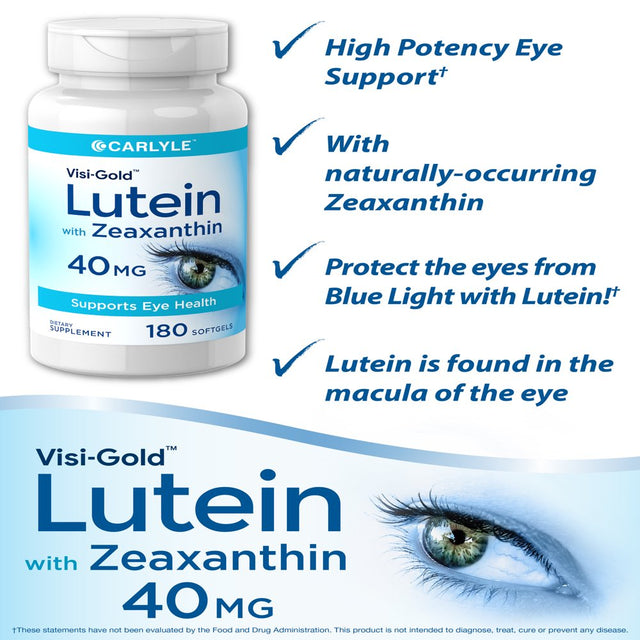 Lutein 40Mg and Zeaxanthin | 180 Softgels | by Carlyle