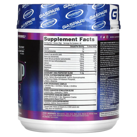 Gaspari Nutrition Superpump Max Pre Workout Powder, Grape Cooler, 40 Servings