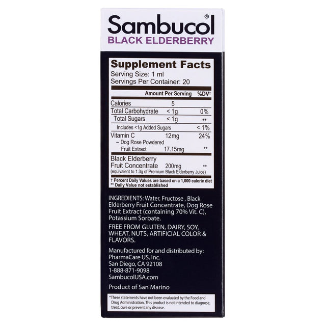 Sambucol Black Elderberry Immune Support Infant Drops with Vitamin C - .68 Oz