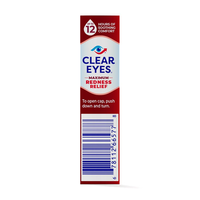 Clear Eyes Maximum Redness Eye Relief Lubricant Eye Drops, 0.5 Fl Oz