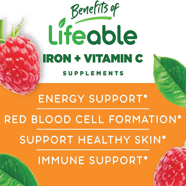 Lifeable Iron with Vitamin C – 20 Mg – 90 Gummies