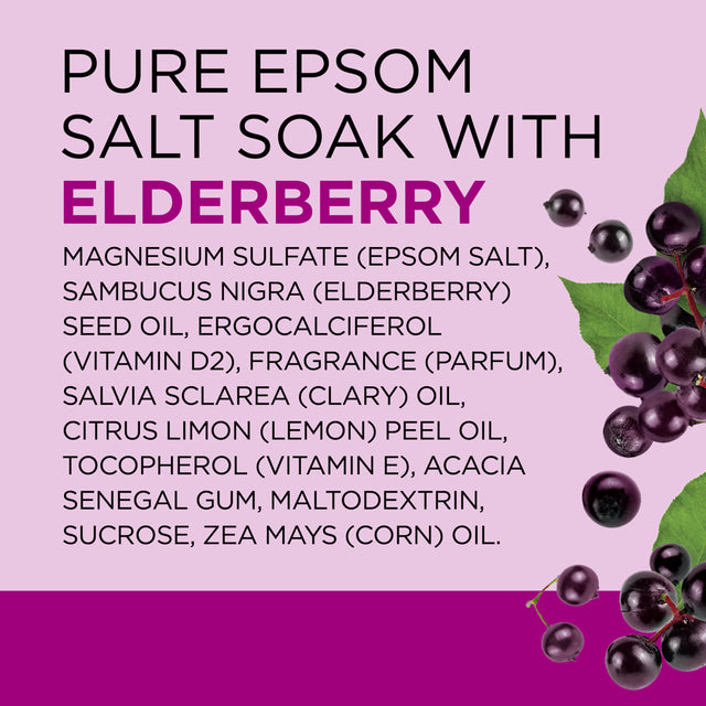 Dr Teal'S Pure Epsom Salt Soak, Black Elderberry with Vitamin D, 3 Lbs