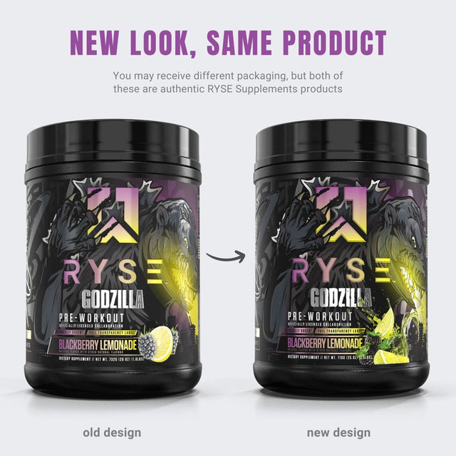 Ryse Noel Deyzel X Godzilla Pre Workout | Intense Pumps, Energy, & Focus | Citrulline & Beta Alanine | 400Mg Total Caffeine | 40 Servings (Blackberry Lemonade)