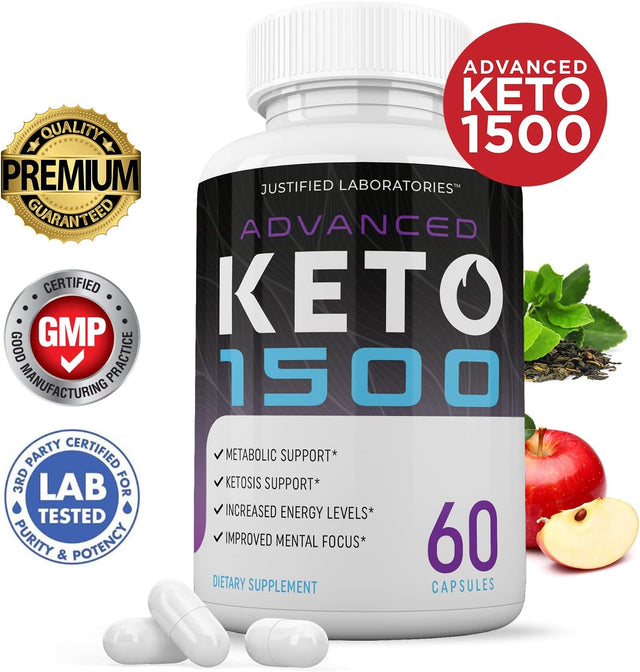 (3 Pack) Advanced Keto 1500 Pills Ketogenic Supplement Includes Gobhb Exogenous Ketones Premium Ketosis Support for Men Women 180 Capsules 3 Bottle