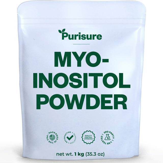 Purisure Myo Inositol Powder 1Kg Energy, Brain & Fertility Supplement, 999 Servings