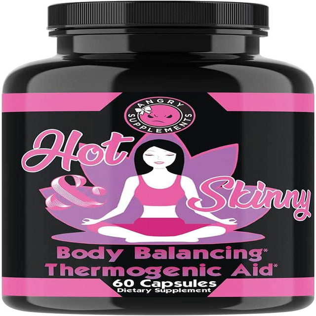 Angry Supplements Hot & Skinny Thermogenic Diet Pills, Weight Loss Capsules for Women, Fast Fat Burning, Non-Gmo All-Natural Metabolism Booster, Appetite Suppressant (1-Bottle, 60 Ct) 60 Count (Pack of 1)