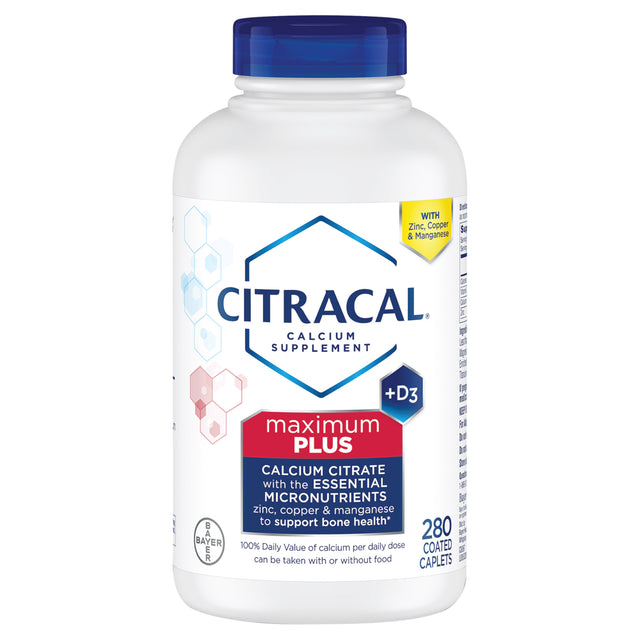 Citracal Maximum plus Calcium Citrate + D3, 280 Caplets