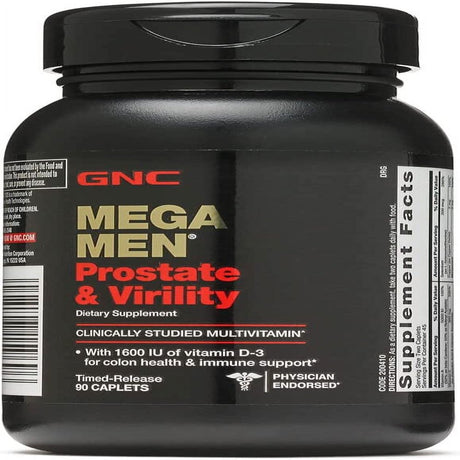 GNC Mega Men Prostate and Virility | Supports Optimal Sexual Health and Prostate Health | 90 Caplets