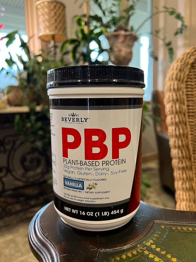 Beverly International PBP, Plant Based Protein. Vegan, Gluten, Dairy, Soy-Free. Great Vanilla Taste, Smooth, Easy to Digest, 21G Protein per Serving, (15 Servings) 1Lb. Complete Amino Acid Profile.