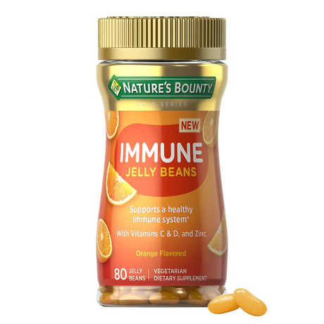 Nature'S Bounty Vitamin C, D, & Zinc for Immune Support Jelly Beans, Orange, 80 Count