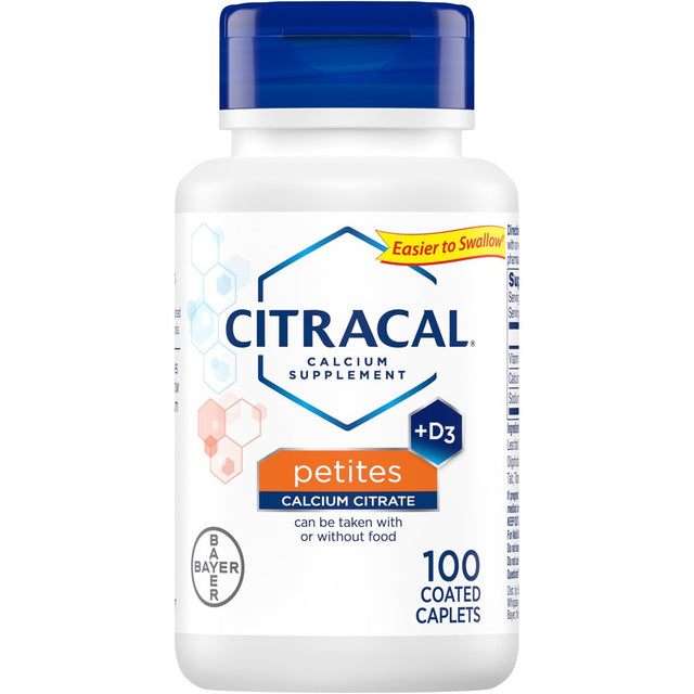 Citracal Petites Calcium Citrate with Vitamin D3, Caplets, 100 Count