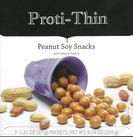 Proti-Thin Peanut Soy Snacks, 15G Protein, Low Calorie, Low Fat, Low Carb, No Gluten Ingredients, Diet Protein Puffs, KETO Friendly, Ideal Protein Compatible, 7 Count Box