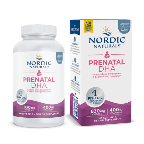 Nordic Naturals Prenatal DHA Softgels, Unflavored, 830 Mg, Non-Gmo 180 Ct