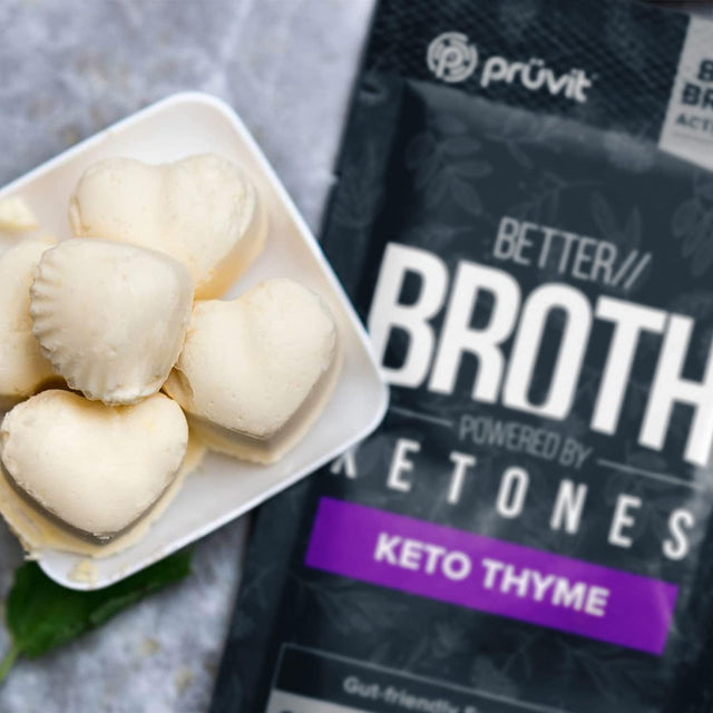 Pruvit Better Broth Keto Thyme for Joint Support, Muscle Recovery and for Improving the Appearance of Skin and Hair - 20 Count