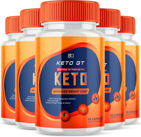 (5 Pack) Keto GT Weight Manaement Pills Advanced Formula Pastillas Dr Tablets 800Mg Ketogenic Supplement (300 Capsules)